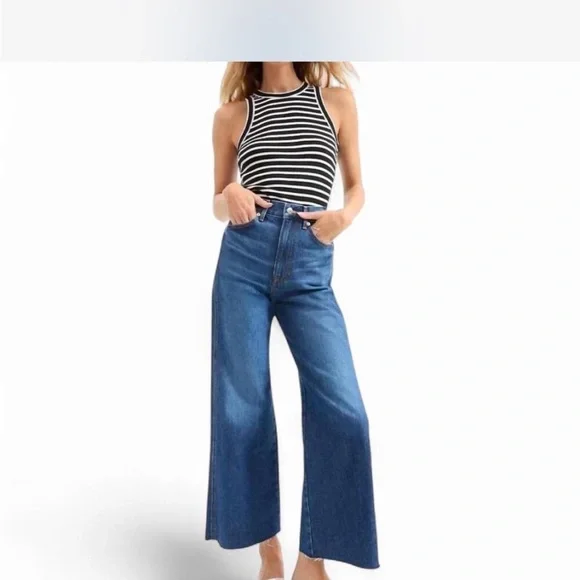 Women's Blue Wide-Leg Jeans - Picture 1 of 2